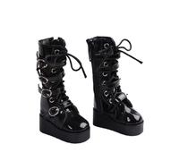 Uteruik Bottes compensées pour poupée BJD 1/4, Chaussures Noires à Lacets, Accessoires de Costume