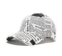 Uteruik Casquette de baseball unisexe avec visière réglable imprimé journal (#D)