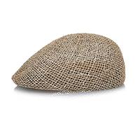 Uteruik Casquette plate unisexe réglable en paille avec motif lierre