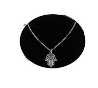 Uteruik Chaîne avec pendentif en forme de symbole de Hamsa avec la main de Fatima et le mauvais œil