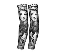 Uteruik Faux Tatouage Temporaire Manches de bras Protection UV Unisexe 1 Paire (#A)