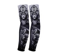 Uteruik Faux Tatouage temporaire Manches de Bras Protection UV Unisexe Protection Solaire Bras Bas de Bras 1 Paire (#G)