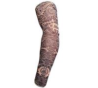Uteruik Faux Tatouage temporaire Manchons de bras de protection UV Unisexe Refroidissement du soleil Protection des bras Bas 1 paire (#G)