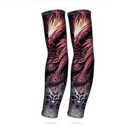 Uteruik Faux Tatouage temporaire Manchons de protection UV Manches de bras Protection Solaire Bras Bas pour Homme Femme 1 paire (#D)