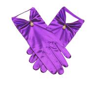 Uteruik Gants courts en satin pour femme - Pour soirée, mariage, thé, bal de fin d'année, cosplay, violet, taille unique