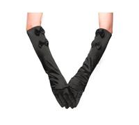 Uteruik Gants longs en satin pour femme avec nœud papillon pour soirée, mariage, thé, bal, cosplay, Noir , taille unique