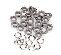 Uteruik Œillets et rondelles de 10 mm antirouille pour tissus, rideaux, bâches en cuir, loisirs créatifs, 100 pièces (gris)