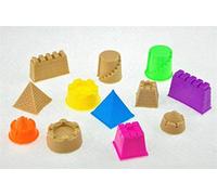 Uteruik Kits de construction de châteaux de sable en argile portables avec moules en forme de pyramide, jouet de plage, 6 pièces/ensemble pour bébé, enfant