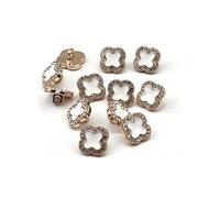 Uteruik Lot de 10 boutons décoratifs en métal avec strass et perle - Boucle de chemise pour tricot, loisirs créatifs et vêtements - 10 mm (#G)