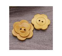 Uteruik Lot de 10 boutons en bois à 2 trous en forme de fleur pour travaux manuels et vêtements 34 mm (#A)