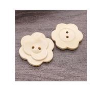 Uteruik Lot de 10 boutons en bois à 2 trous en forme de fleur pour travaux manuels, tricot, loisirs créatifs et vêtements 18 mm (#B)