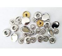 Uteruik Lot de 100 boutons pression en métal pour manteau en cuir, doudoune, veste, jeans, Couleur argentée., 12 mm
