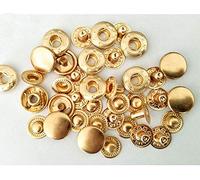 Uteruik Lot de 100 boutons pression en métal pour manteau en cuir, doudoune, veste, jeans, Couleur dorée., 15 mm