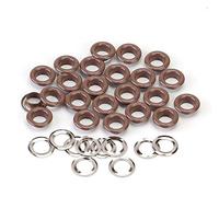Uteruik Lot de 100 œillets et rondelles de 6 mm antirouille pour tissu, rideaux, bâches en cuir, loisirs créatifs (marron)