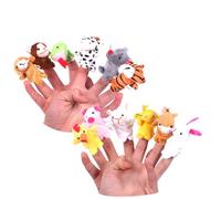 Uteruik Lot de 12 marionnettes à Doigts en Peluche représentant des Animaux de Dessins animés, pour Enfants.