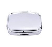 Uteruik Lot de 2 piluliers carrés de voyage à 2 compartiments pour petits médicaments - Notification matin et après-midi - Étui de rangement pour sac à main, sac à main, porte-vitamines.