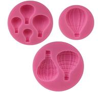 Uteruik Lot de 3 moules à gâteau en silicone en forme de montgolfière pour bonbons, chocolat, gâteau, savon, gelée, glace