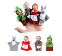 Uteruik Lot de 4 marionnettes à Doigts : poupée de Dessin animé et Rat en Peluche, marionnettes pour comptines pour Enfants