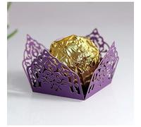 Uteruik Lot de 50 caissettes creuses en forme de truffe au chocolat pour mini collations, bonbons, sucre (#E)