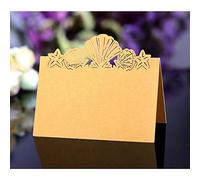 Uteruik Lot de 50 cartons de table en forme de coquillage pour décoration de table, réceptions, fêtes, événements, célébrations (#D)