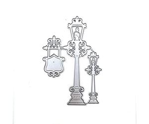 Uteruik Matrices de découpe en métal - Pochoirs de découpe en forme de lampadaire - Outil de gaufrage pour bricolage, scrapbooking, création de cartes en papier