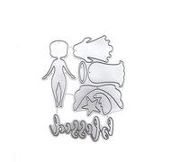 Uteruik Matrices de découpe en métal - Pochoirs en forme d'anges - Outil de gaufrage pour bricolage, scrapbooking, carte en papier