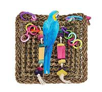 Uteruik Paille Tresse Corde Escalade Filet hamac échelle Oiseau à mâcher Jouet pour Perroquet Perruche Perruche Cockatiel Conure pigeonneau canari cacatoès Stand de Perche Amazon Cage, 1pcs (r- # 19)