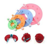 Uteruik Pom Pom Maker - Craft pompons - 4 pièces Ensemble de 4 tailles Pompon appareil Trèfle Pom Pom Maker Fluff Boule Weaver Aiguille à tricoter Craft Outil DIY Needlework - machine à pompons