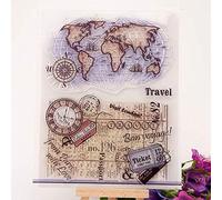 Uteruik Tampon en Silicone Transparent pour Loisirs créatifs, Scrapbooking, décoration, Carte du Monde pour carnet de Notes, Cartes d'invitation, 1 pièce (#SW)