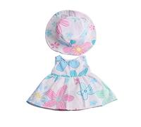 Uteruik Vêtements de Fantaisie Outfit pour 18 '' (46cm) American Girl Ma Vie poupées Floral Dress Hat Hat Set, 2pcs (# 3)