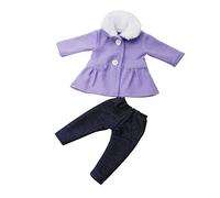 Uteruik Vêtements de poupée pour poupées de 46 cm - Tenue d'hiver décontractée - Manteau à manches longues et pantalon - Accessoire de costume - Lot de 2 (Violet)