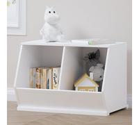 UTEX Armoire de rangement empilable pour jouets, étagère blanche pour salle de jeux, chambre à coucher, salon, chambre d'enfant, 2 cubes