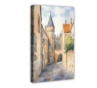UTGN Carcassonne Peinture Coloniale France Décoration murale Poster Impression sur toile 50 x 75 cm