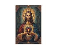 UTGN Icône du Sacré-Cœur de Jésus, Affiche Toile Art Mural Décor Impression Image Peintures pour Salon Chambre Décoration 20x30pouces(50x75cm)