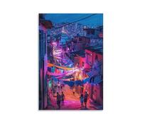 UTGN Impression gi sur toile Favela brésilienne - Décoration murale pour salon, chambre à coucher - 60 x 90 cm