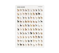 UTGN Poster mural sur toile représentant 100 races de chiens 50 x 75 cm