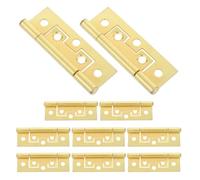 UTHCLO 10 Pièces Charnière Invisible en Fer à Ouverture Complète sans Fraisage, en Espace, Facile à Installer pour Armoires Cuisine et Tables à Manger en Or