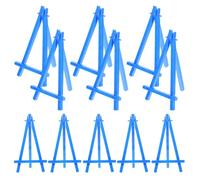 UTHCLO 10 Pièces Chevalet Miniature en Plastique Bleu, Trépied Stable et Extensible pour Présentation Bureau et Affichage Petites Peintures