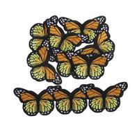 UTHCLO 10 Pièces Patches Thermocollants Brodés Jaunes Grand Format pour Vêtements Sacs et Chapeaux Appliqués Diy Réparation et Décoration Textile
