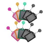 UTHCLO 10 Pièces Porte Badge Vertical Cuir PU Multicolores avec Pochette Passe et Clip Rétractable Couleur Aléatoire Étui Protège Cartes pour Badge Identification et