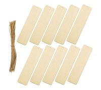UTHCLO 10 Pièces Signet en Bois signets en Bois pour l'artisanat Marque-Pages en Bois Vierges DIY étiquettes en Bois pour travaux manuels avec Trous Bricolage Bois Artisanat Beige
