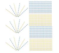 UTHCLO 100 Bâtonnets à Barbe à Papa en Papier 10 X 300 Mm, Supports Colorés Bleu Blanc et Jaune Blanc, Compatibles Machines Automatiques, Fournitures pour Fête, Fabrication de Friandises