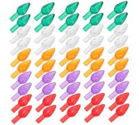 UTHCLO 100 Pièces Ampoules Torsadées Multicolores pour Sapin de Noël Moyen Ampoules de Remplacement Plastique Transparentes pour Décorations DIY Festives