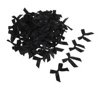 UTHCLO 100 pièces Mini Nœuds Ruban Satin Noir pour Artisanat DIY Décoration Gâteau Accessoires Cheveux et Fêtes Ornements Petits Nœuds pour Cadeaux et Vêtements