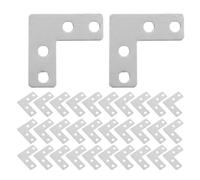 UTHCLO 100 Pièces Plaques de Fixation pour Porte et Fenêtre en Acier Inoxydable Argenté, Design Multitrous, Détachables, pour Installation D'étagères et Bricolage Maison