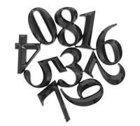 UTHCLO 10pcs Numéros de Maison 3d Autocollants en Résine Noire Réfléchissante pour Boîte aux Lettres et Fenêtre Design Arc Moderne Unique