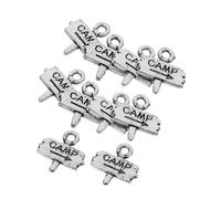 UTHCLO 10pièces Porte-clés De Voyage De Pendentifs Rétro Camp Alliage Charms Pour Créations Accessoires Uniques Pour Bracelets Et Colliers