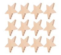 UTHCLO 12 Étoiles en Bois Brut 3D à Cinq Branches 85X8X1 CM Décorations Naturelles pour Loisirs Créatifs Décorations Murales et Projets DIY de Noël Kit de 12 Pièces en Bois Naturel