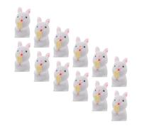 UTHCLO 12 Lapins Miniatures en Résine pour Décoration de Pâques Figurines Animaux de Mousse Colorées Set de 12 Pièces pour Décor de Table, Jardin Féerique et Bricolage D'œufs