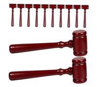 UTHCLO 12 Pièces Marteaux de Juge Bois Compact Accessoires de Costume Juridique pour Garçon Fille Maillets de Tribunal Polyvalents pour Jeux et Décorations Thématiques